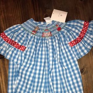 Circus smocked romper